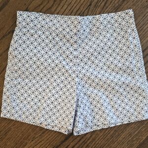 Janie and Jack White and Blue Geometric Kids Shorts